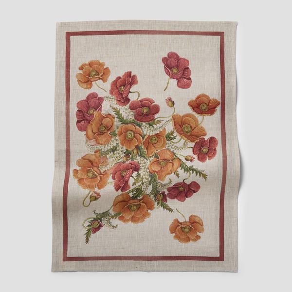Tessitura Poppy Linen Kitchen Towel