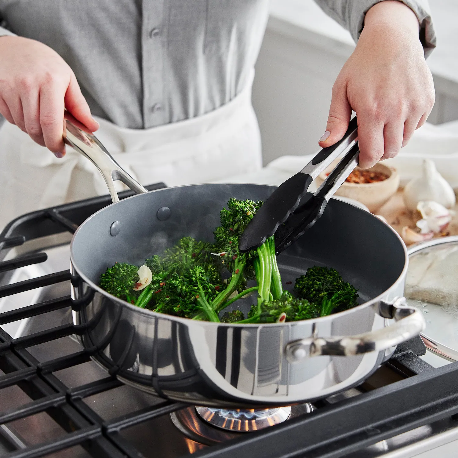 GreenPan Stainless Steel Valencia Pro Ceramic Nonstick 10-Piece Cookware Set