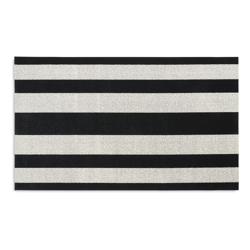 Chilewich Bold Stripe Shag Big Mat, Black Best rug