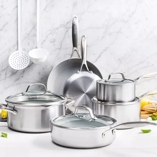 GreenPan Venice Pro Stainless Steel Ceramic Nonstick 10-Piece Set