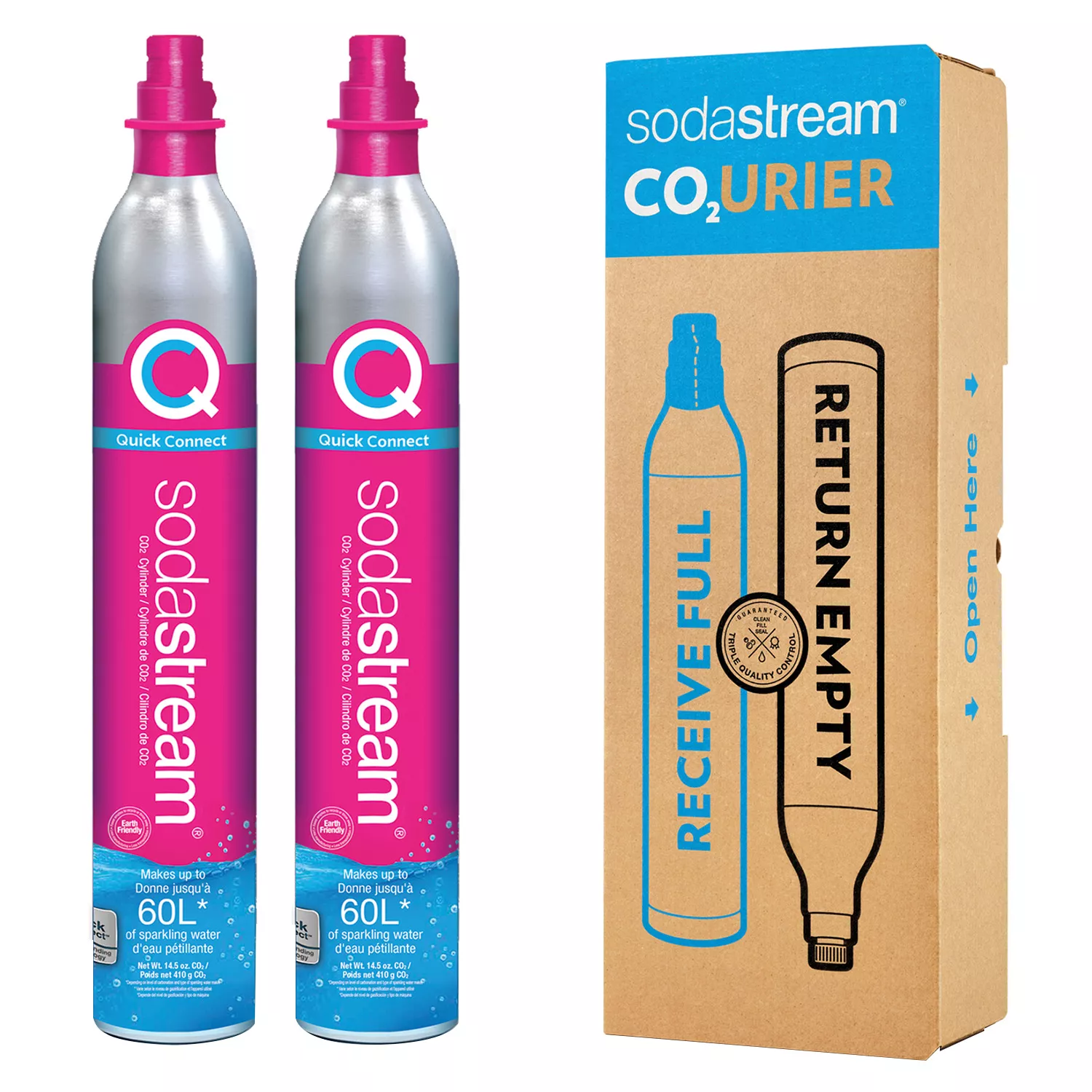 SodaStream Pink CO2 Cylinder, Set of 2