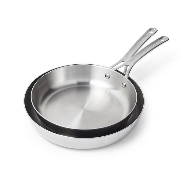 Sur La Table Pike & Pine Stainless Steel Tri-ply Skillets, Set of 2, 10" & 12"