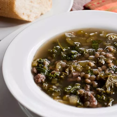 Lentil and Sausage Soup with Kale
