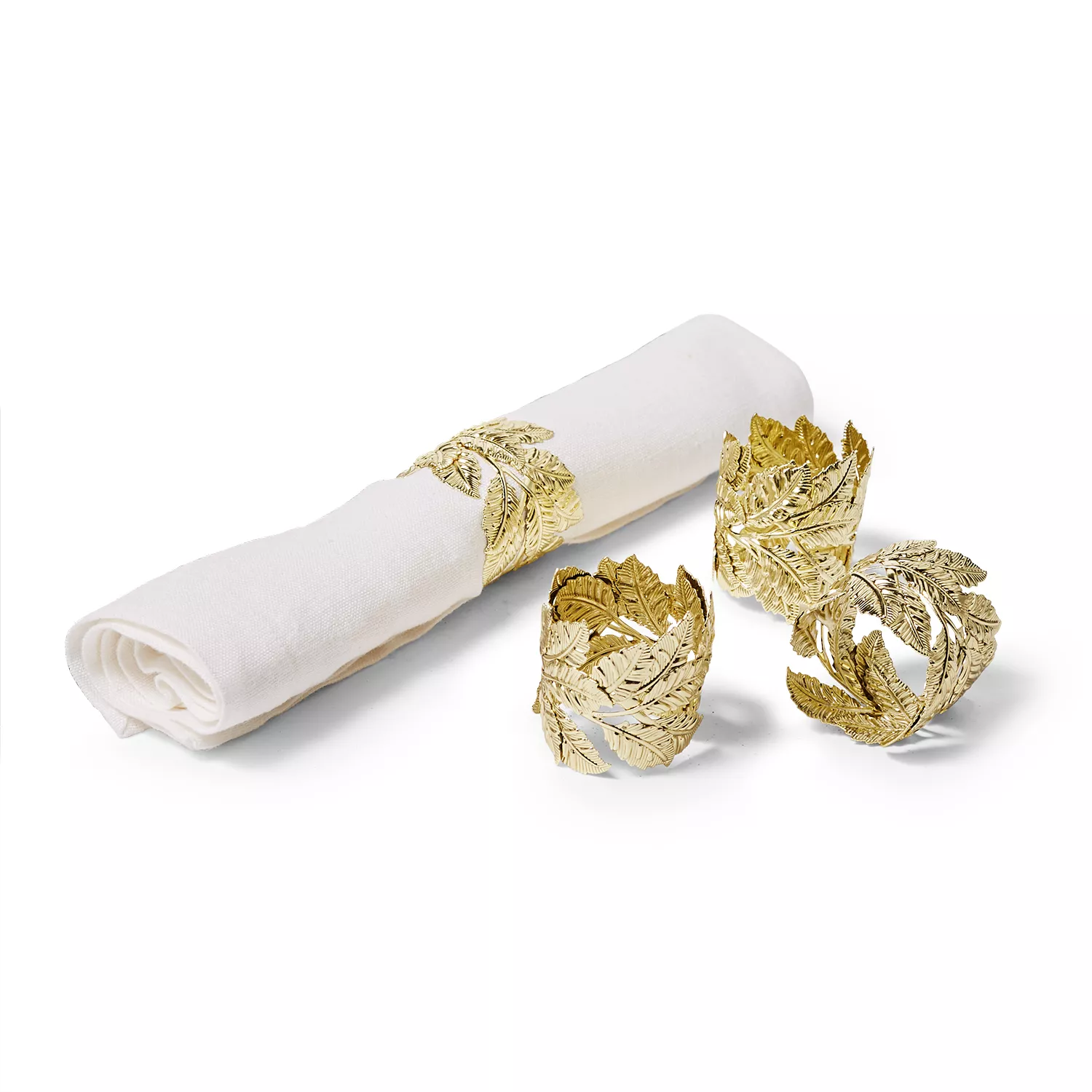 Sur La Table Leaves Napkin Rings, Set of 4