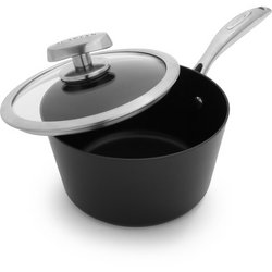 Scanpan Pro IQ Nonstick Saucepan, 1.6 qt. It heats quickly, evenly and the vents on the lid avoid boil over