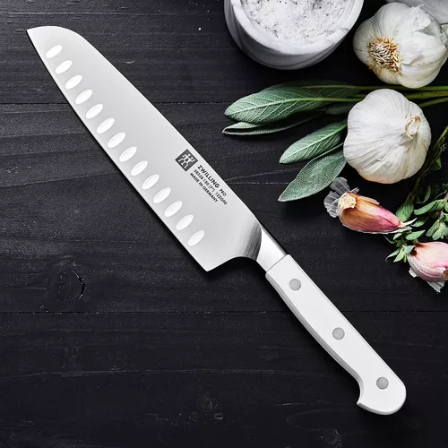 Zwilling J.A. Henckels Pro Le Blanc Hollow-Edge Santoku Knife, 7"