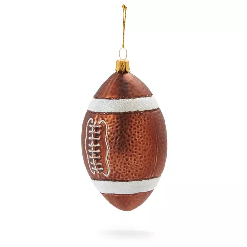 Football Glass Ornament