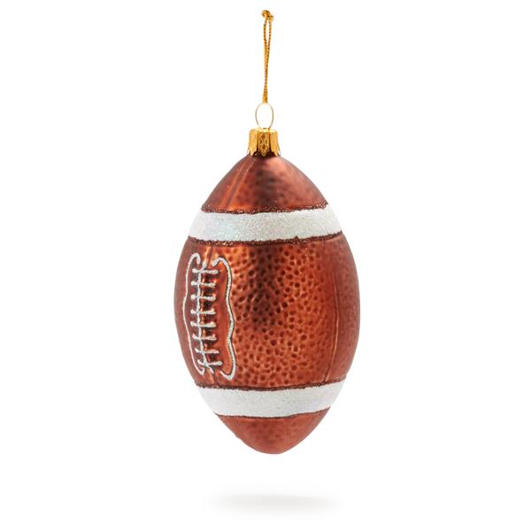 Football Glass Ornament