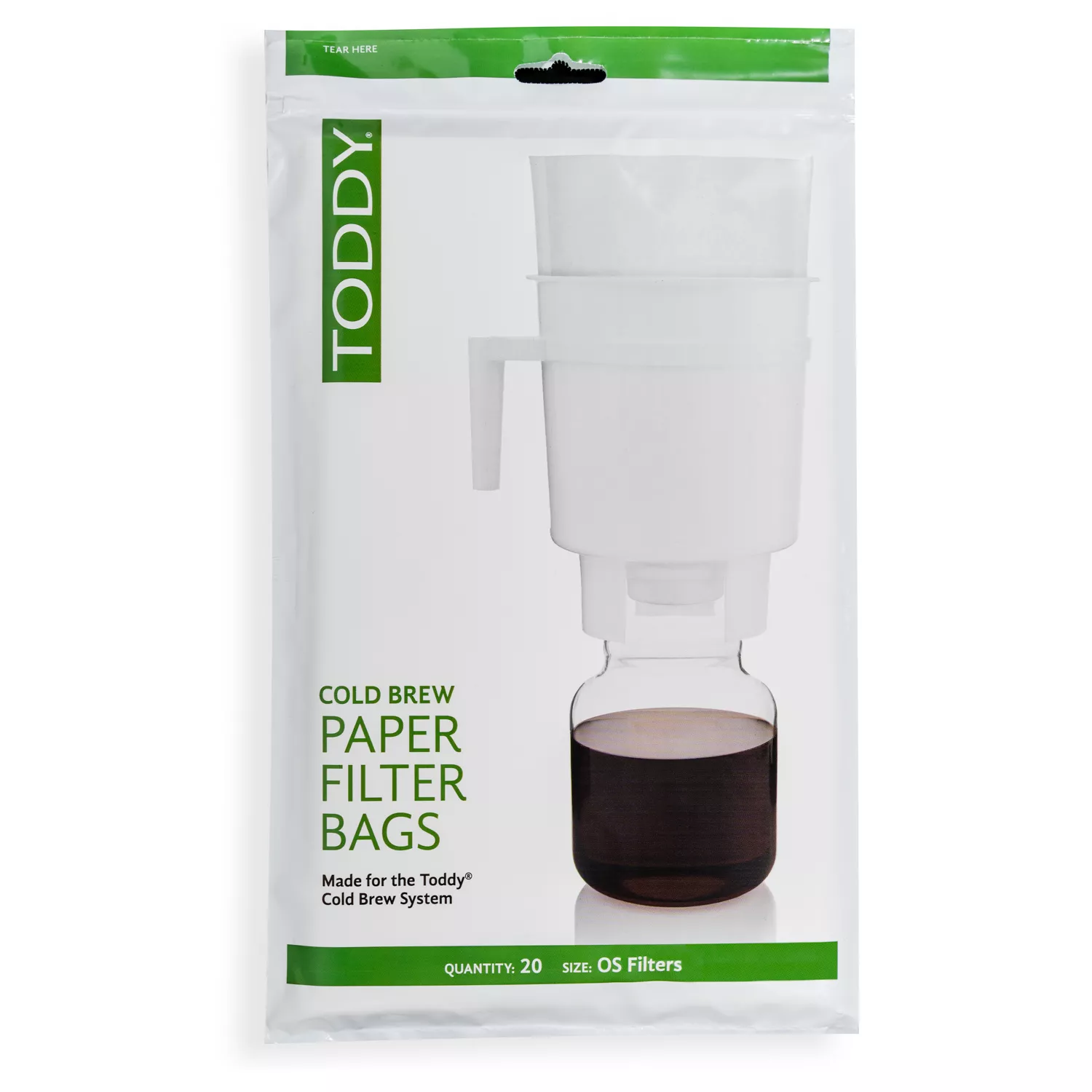 Toddy OS Cold Brew Paper Filter Bags, Pack of 20