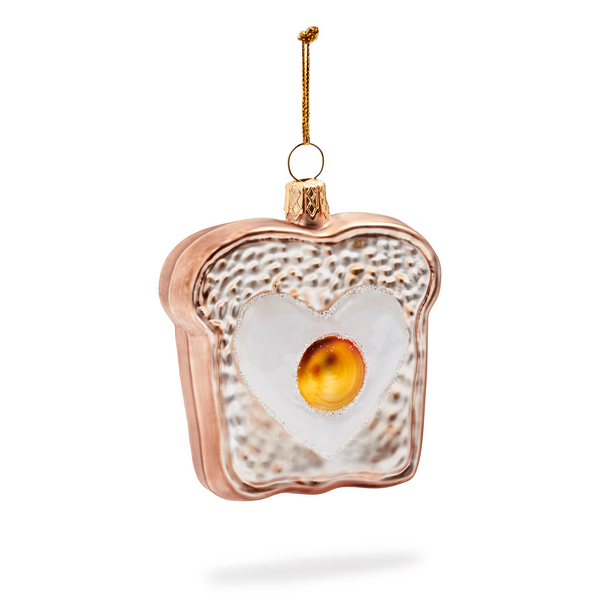 Egg Toast Glass Ornament