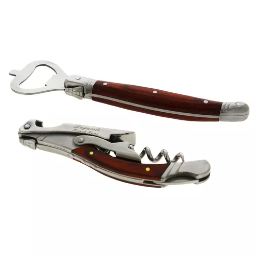 French Home Laguiole Pakkawod Bottle Opener Bar and Corkscrew Set