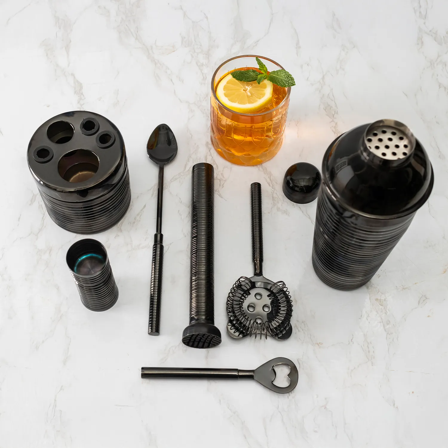 French Home Ribbed 7-Piece Bar Tool Set