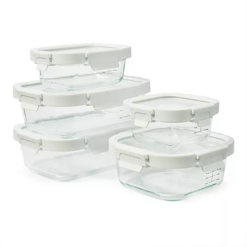 at Home Bistro White Rectangle Airtight Food Storage Container, 2.8qt