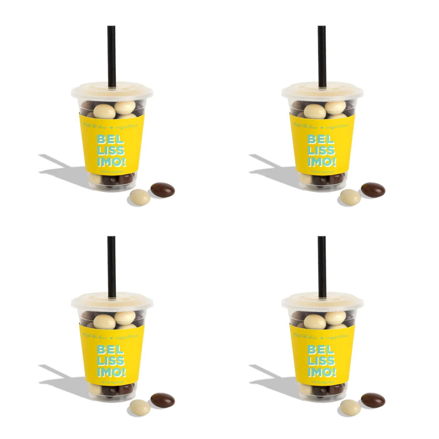 Sugarfina Chocolate Espresso Beans Mini Coffee Cup, Set of 4