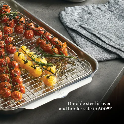 Hestan OvenBond Tri-ply Half Sheet Pan & Stainless Steel Rack