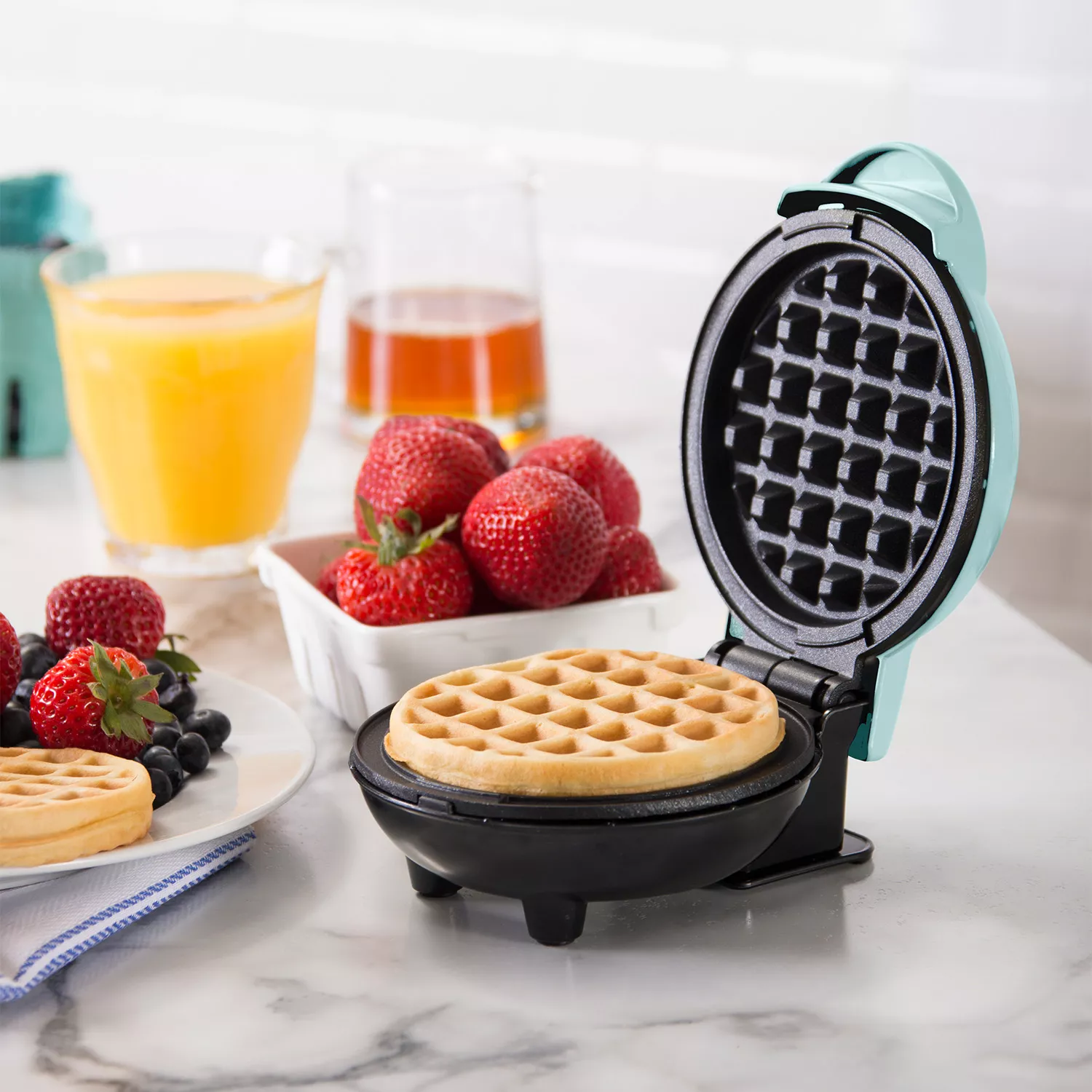 Dash Mini Waffle Bowl Maker - Aqua