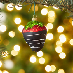Chocolate Covered Strawberry Glass Ornament