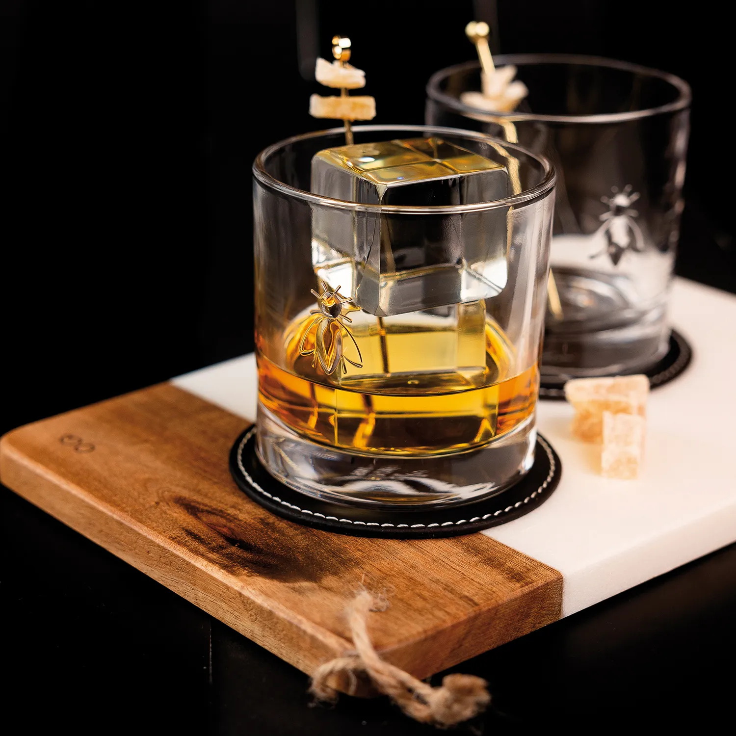 La Rochère Abeille Bee Whiskey Tumblers, Set of 4