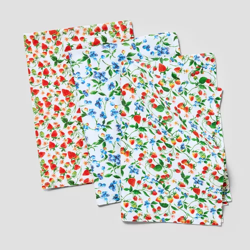 Sur La Table Wild Strawberry Flour Sack Towels, Set of 3