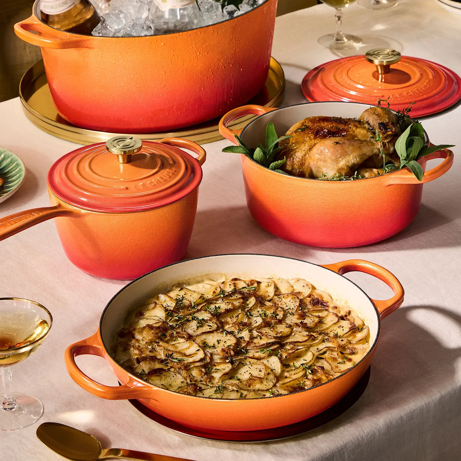 Le Creuset Signature Flamme Dorée Saucepan, 2.25 qt.