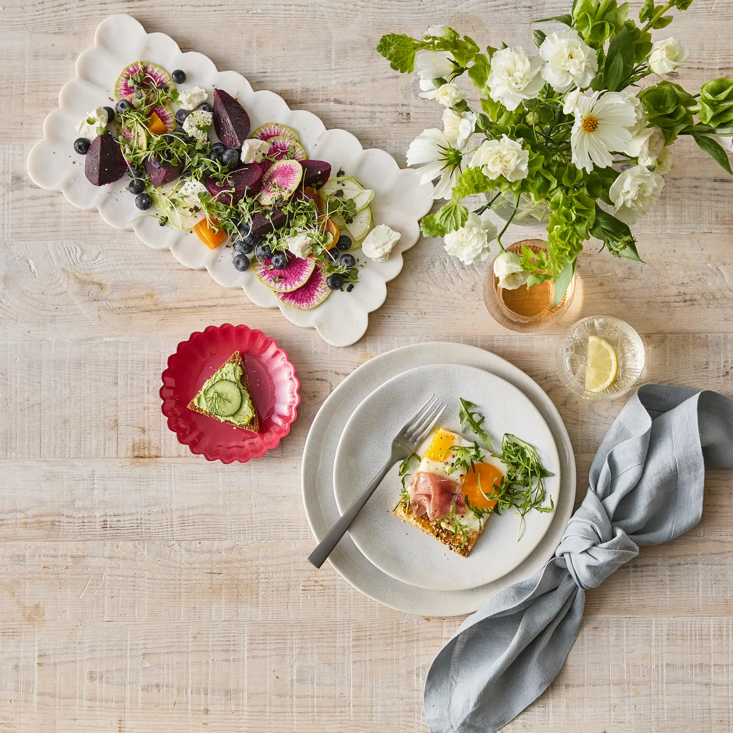 Sur La Table Rectangular White Marble Platter