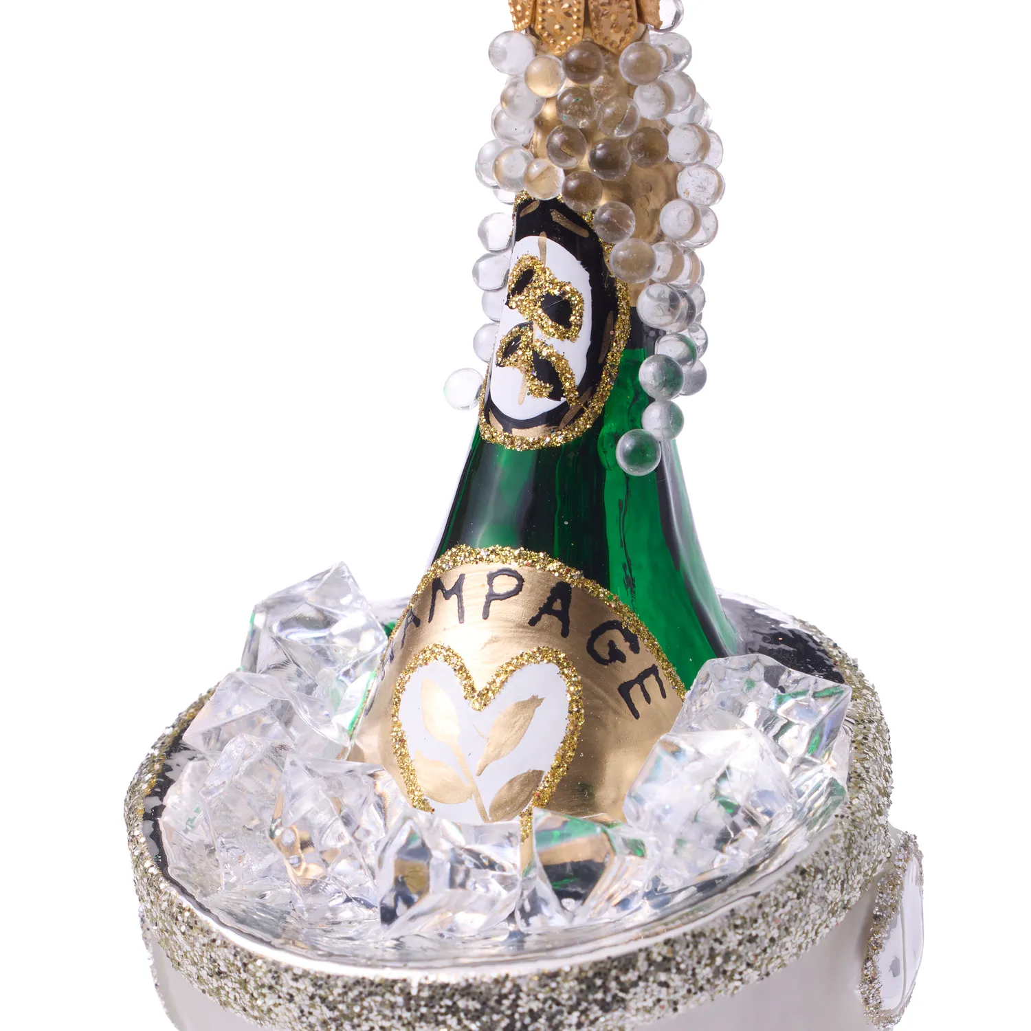 Sur La Table Champagne Over Ice Ornament
