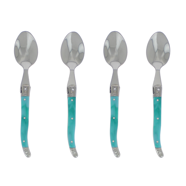 French Home Turquoise Laguiole Coffee Spoons, Set of 4