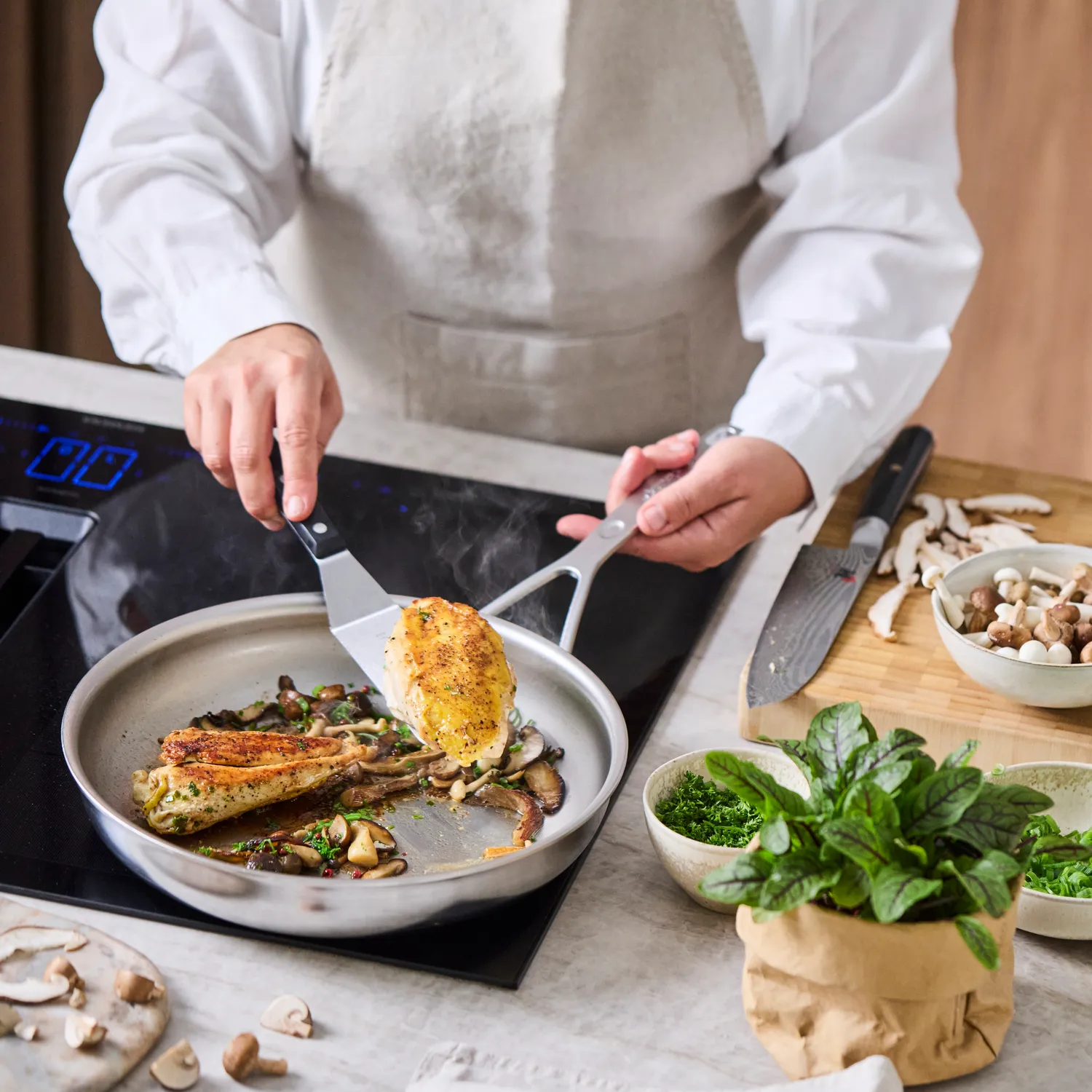 Demeyere Industry5 Stainless Steel Nanotouch Skillet