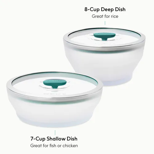 Anyday Microwave Large 4-Piece Glass Round Dish Set