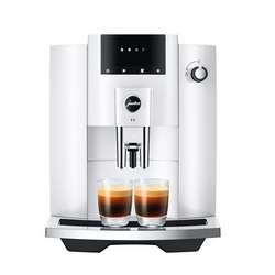 JURA E4 Automatic Coffee Machine This level machine has a single storage for whole bean that will make several cups of coffee and a separate slot for ground coffee or espresso for a single cup