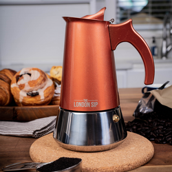 London Sip Stainless Steel Espresso Maker, 10 Cup