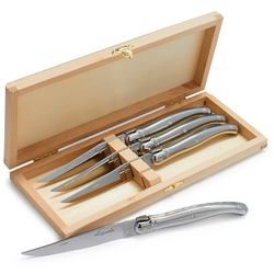 Dubost Laguiole Stainless Steel Steak Knives, Set of 4
