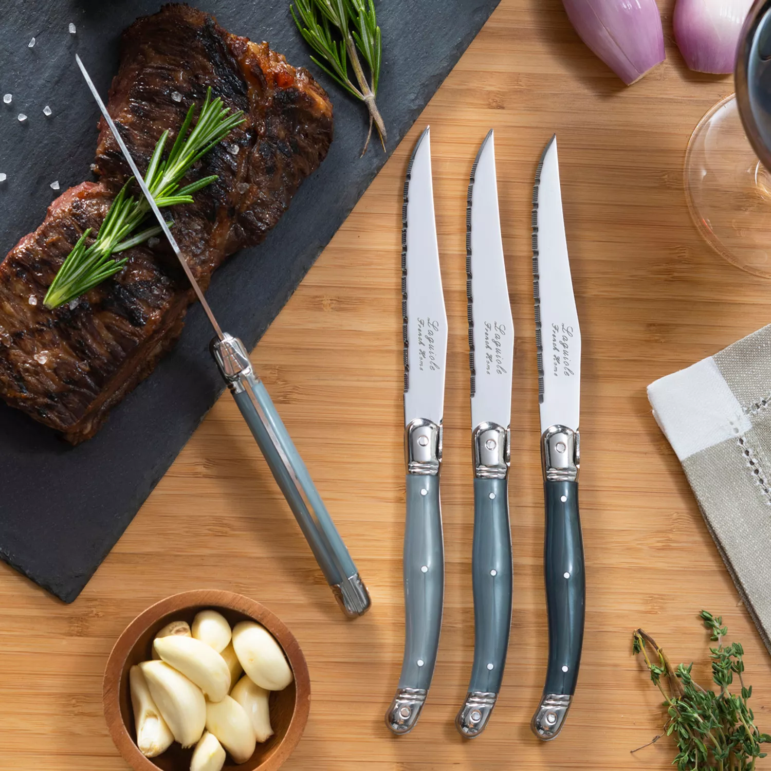 French Home Laguiole Steak Knives, Set of 4