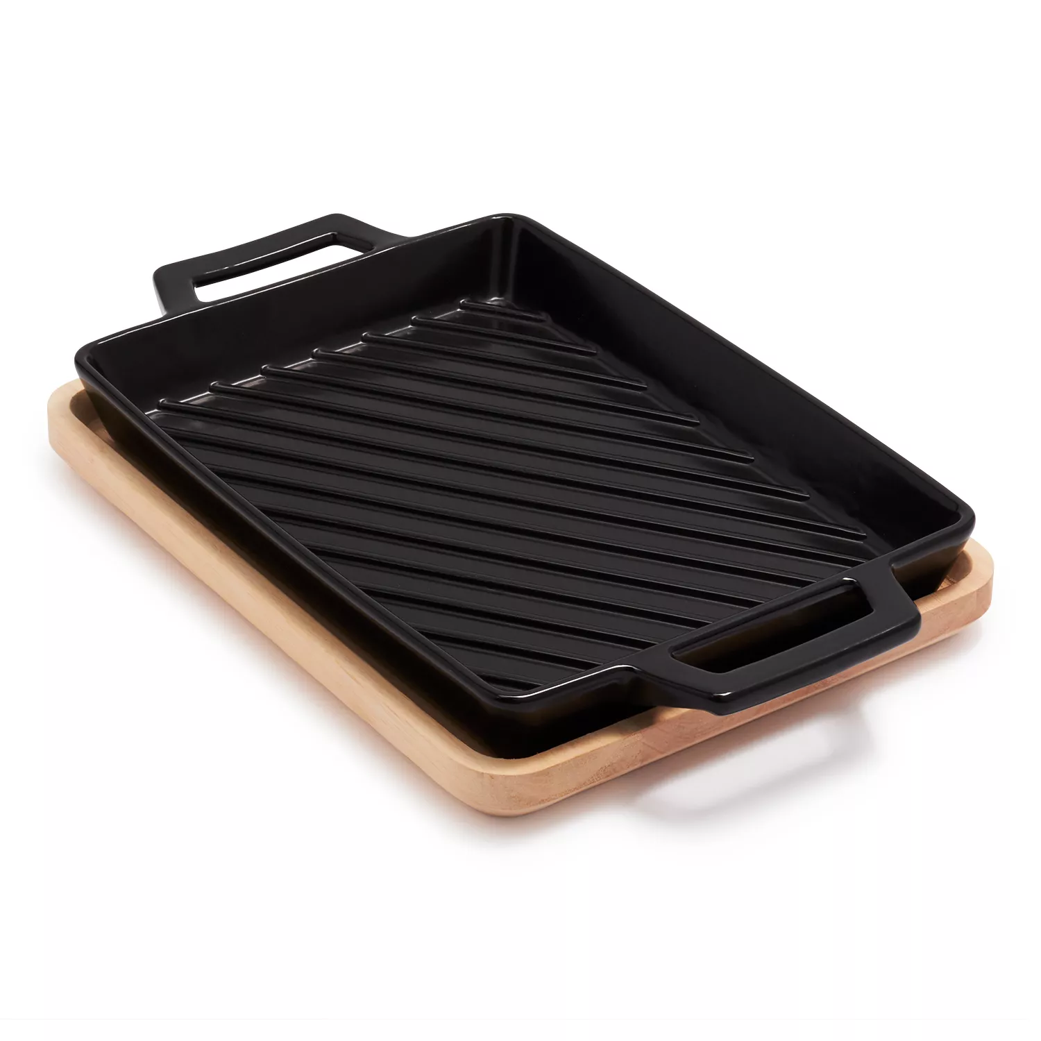 Oven-to-Table Ceramic Sheet Pan with Wood Trivet + Reviews