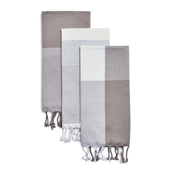 Sur La Table Assorted Tassel Towels, 28" x 20", Set of 3