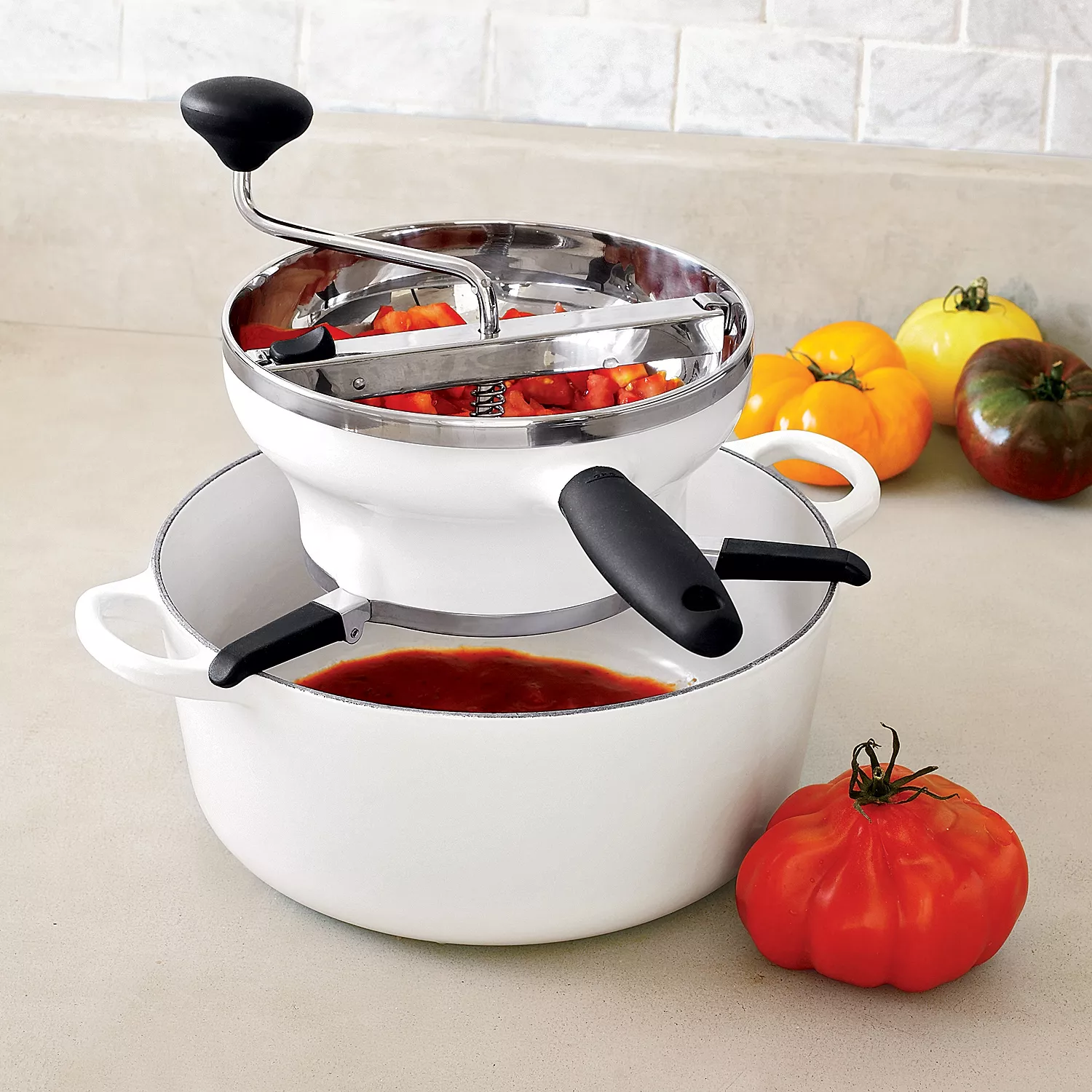 OXO Food Mill Stainless Hand Crank Foldable Manual Processor