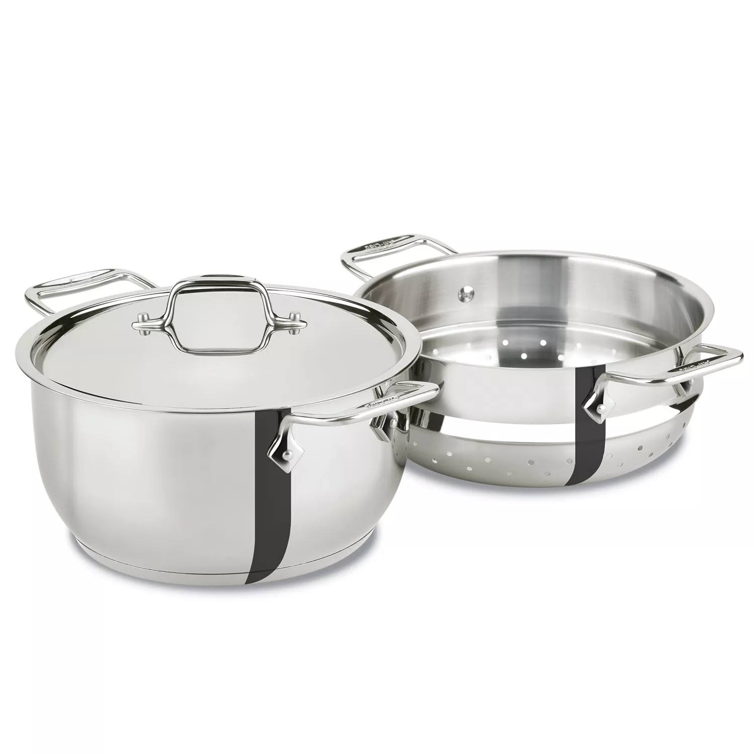 All-Clad Stainless Steel Casserole with Steamer Insert, 5 qt.