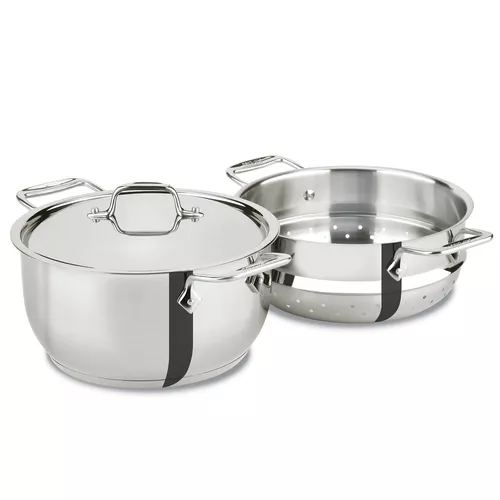 All-Clad Stainless Steel Casserole with Steamer Insert, 5 qt.