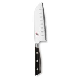 Miyabi Evolution Hollow-Edge Santoku Thai knife is small but is great for cutting small veggies like mushrooms and carrots