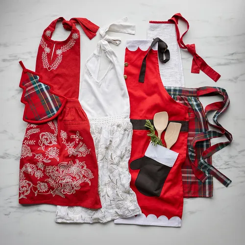 Sur La Table Embroidered Dahlia Vintage-Inspired Apron