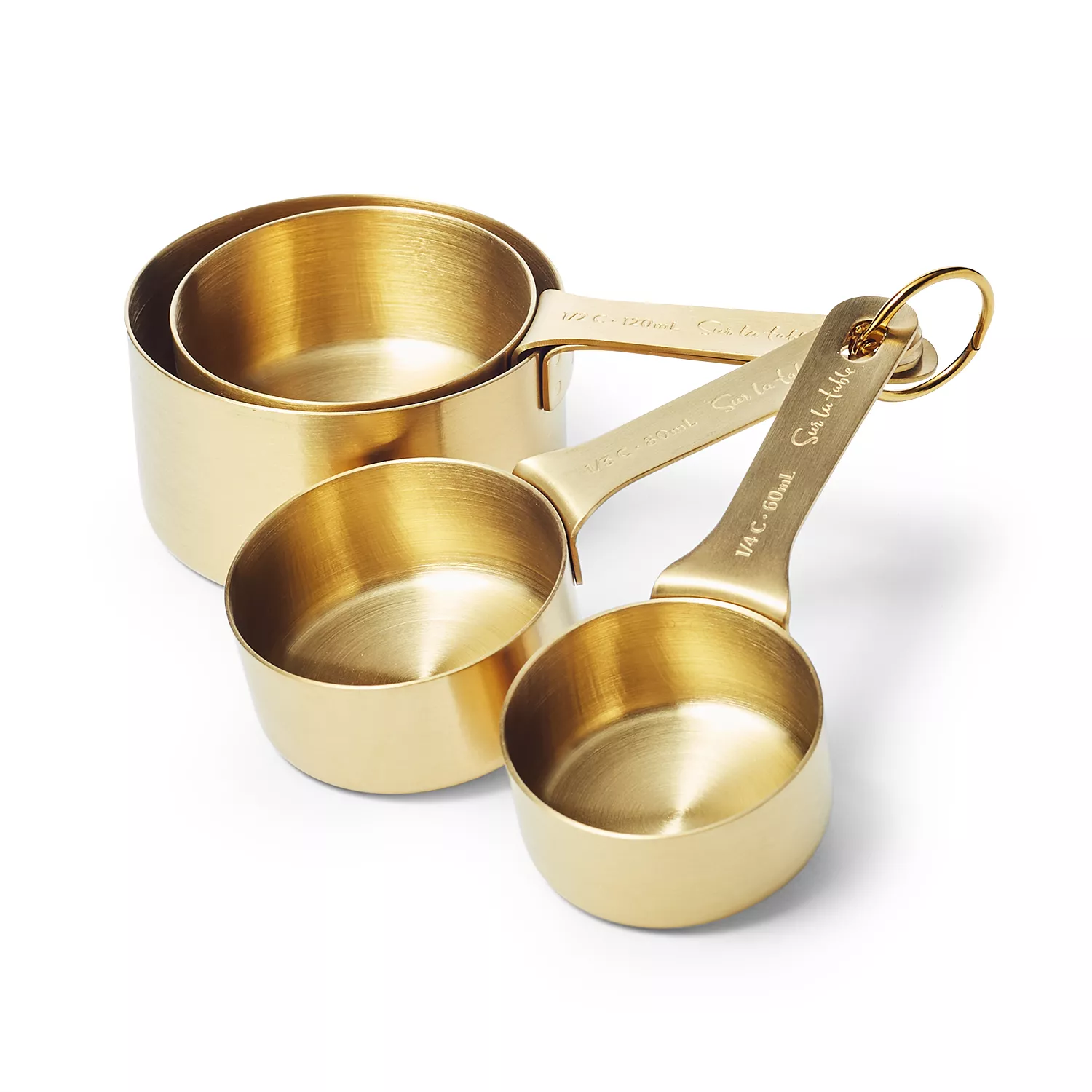 Sur La Table Measuring Cups, Set of 4, Gold