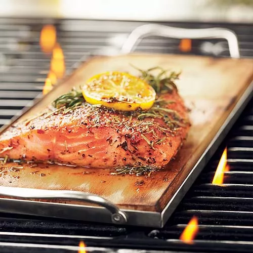 Cedar-Plank Salmon with Lemon-Dill Hollandaise