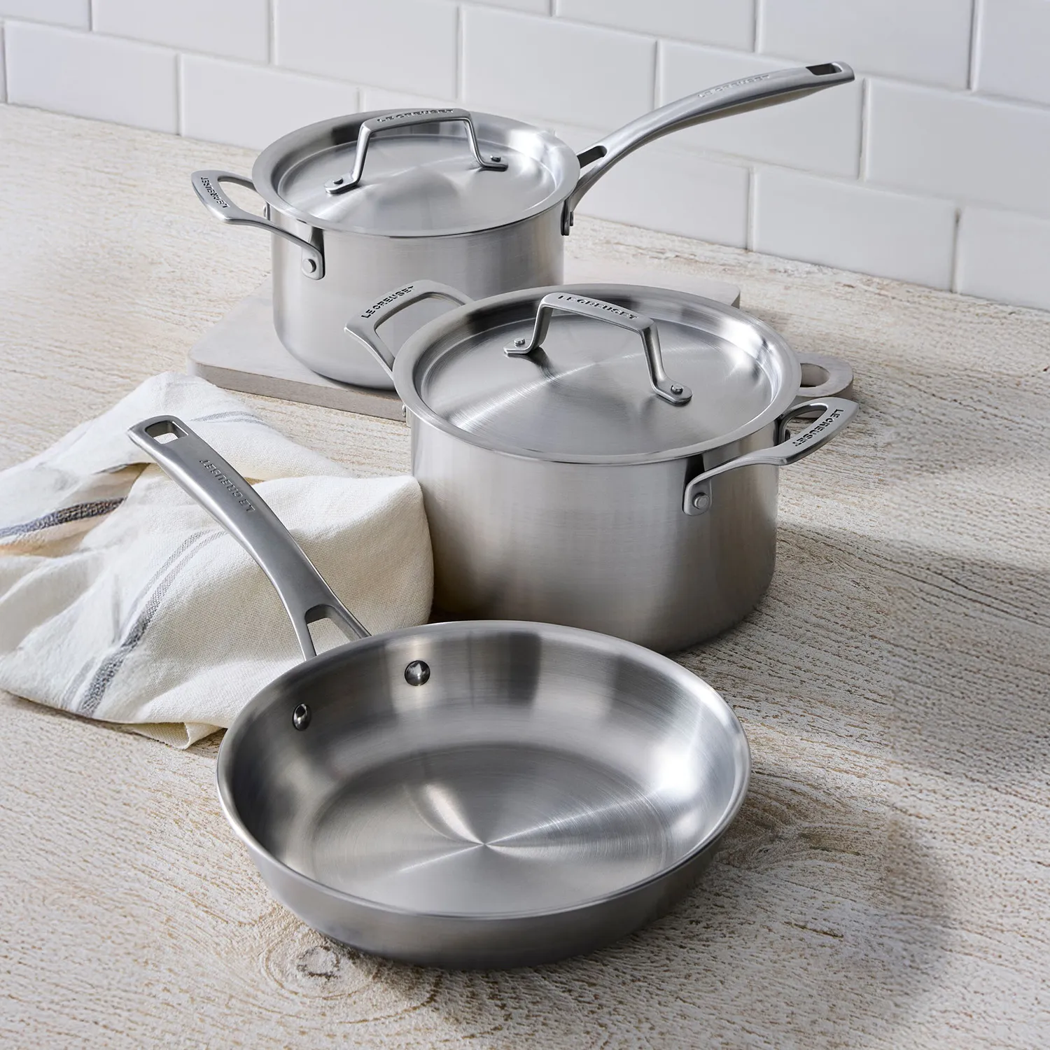 Le Creuset Essential Stainless Steel 5-Piece Cookware Set