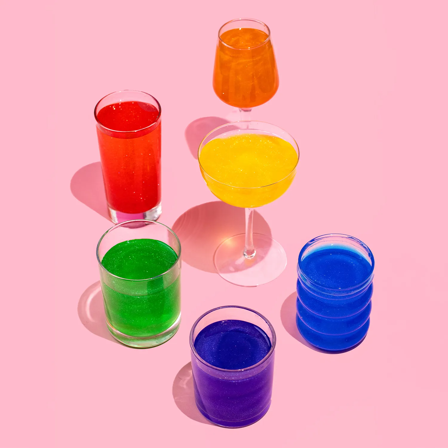 Art of Sucre Rainbow Cotton Candy Drink Glitter Bombs, Set of 6