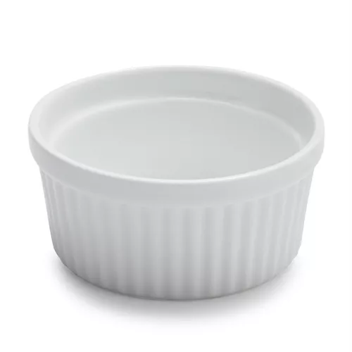Sur La Table Porcelain Round Ramekin with Ribbed Side Sur La Table Porcelain Round Ramekin with Ribbed Side