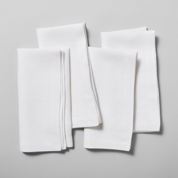 Sur La Table Linen Napkins, Set of 4 washed and ironed and ready to use for the upcoming family dinnerNapkins are sizeable and look good with the napkin ring on it