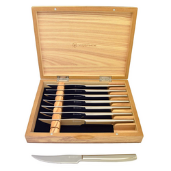 W&#252;sthof Stainless Steak Knife Set in Olivewood Chest