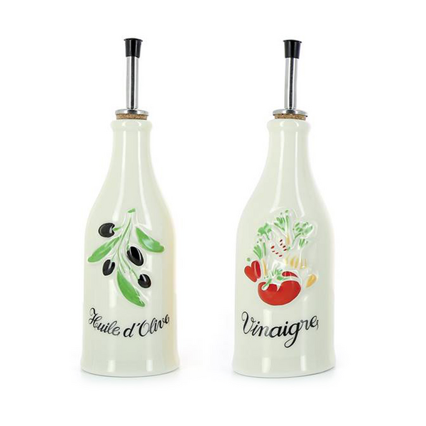 Revol Provence Oil and Vinegar Bottles, Cream, Set of 2