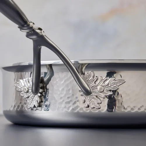 Ruffoni Opus Prima Hammered Stainless Steel Sauté Pan, 3.5 qt.