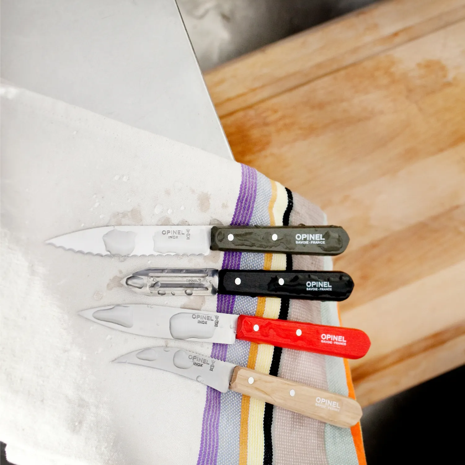 Opinel Les Essentiels 4-Piece Paring & Peeler Knife Set 